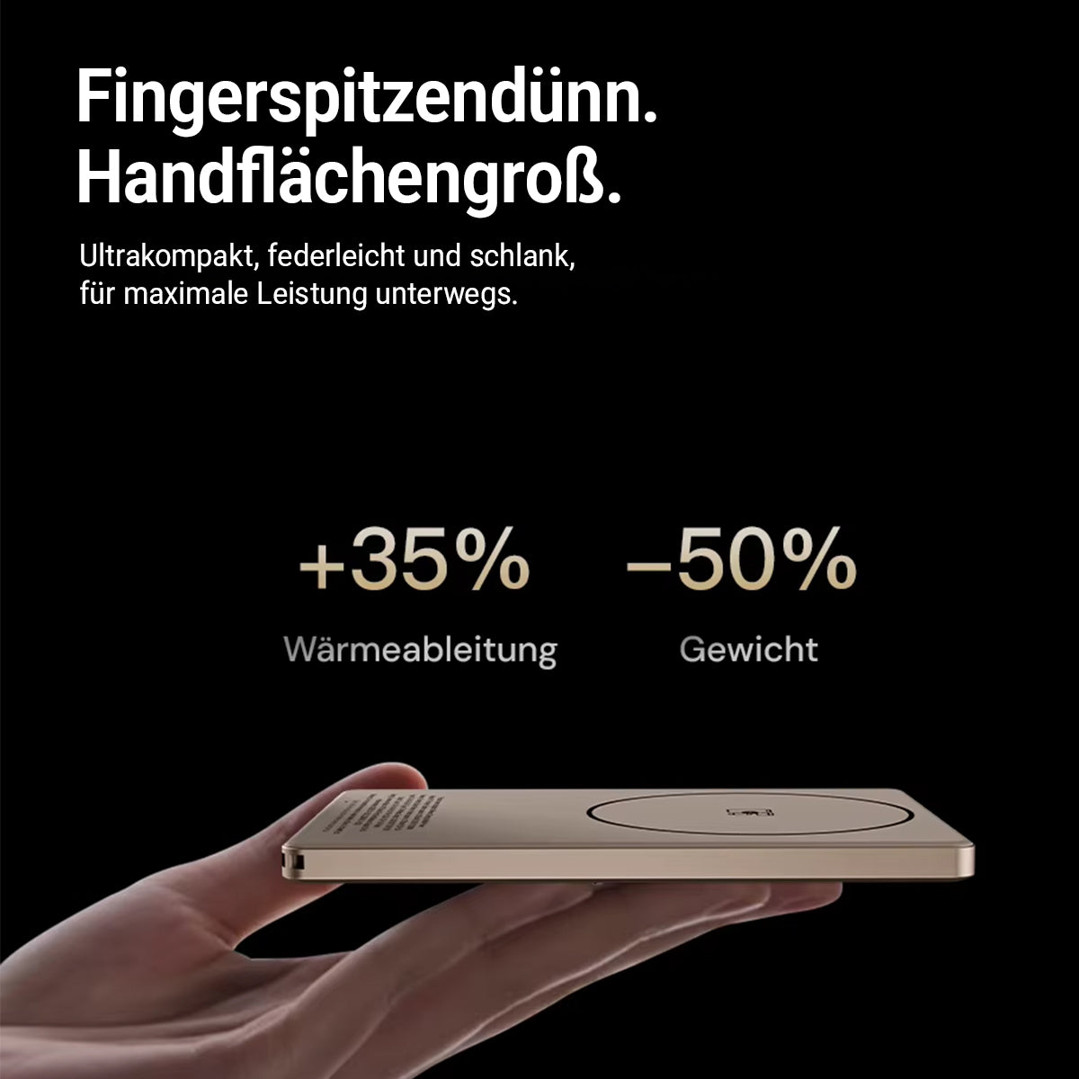GALIO deluxe SLIM LINE ULTRA 3-in-1 Smart Magnetische Powerbank mit 5.000 mAh - Silber