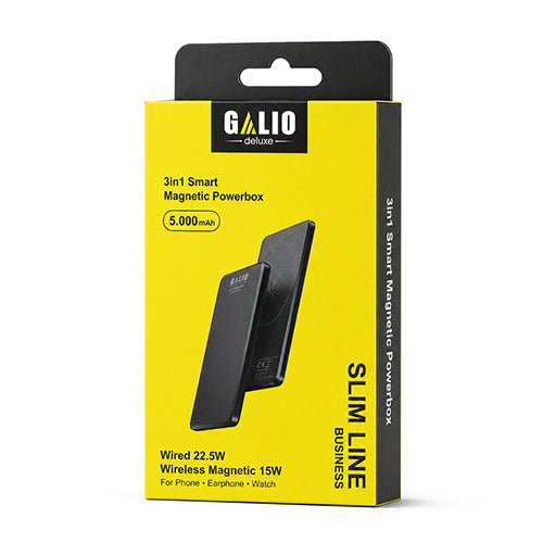 GALIO deluxe SLIM LINE BUSINESS 3-in-1 Smart Magnetic Powerbox mit 5.000 mAh - Grey