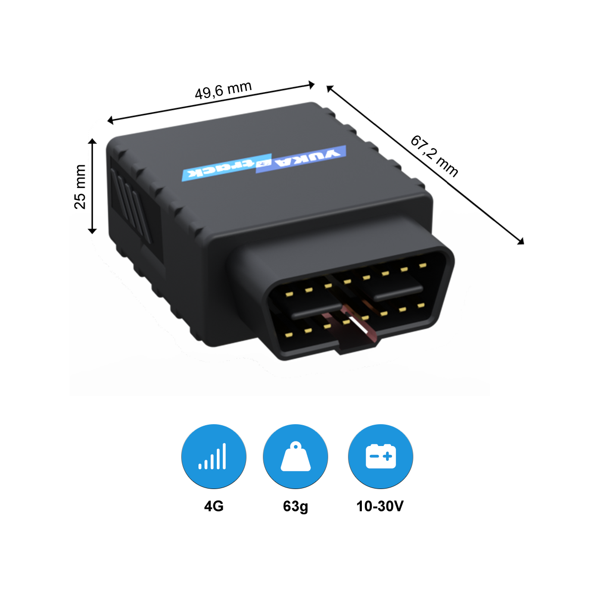 YUKAtrack OBD2 4G GPS Ortung Europaweit inkl. SIM-Karte und Datenflat für die Nutzung der App