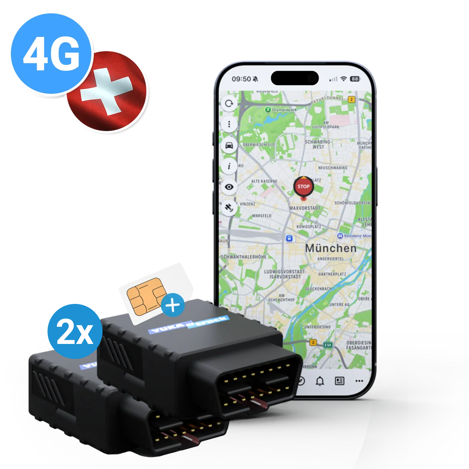 YUKAtrack easyWire 4G GPS tracking throughout Europe incl. SIM card and data flat rate for using the app