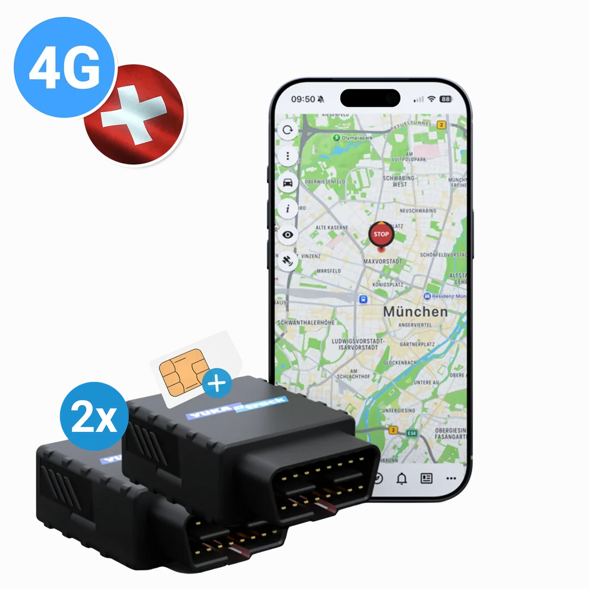 YUKAtrack easyWire 4G GPS tracking throughout Europe incl. SIM card and data flat rate for using the app