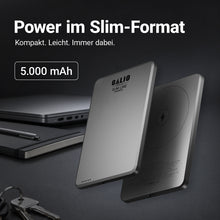 GALIO deluxe SLIM LINE BUSINESS 3-in-1 Smart Magnetic Powerbox mit 5.000 mAh - Grey