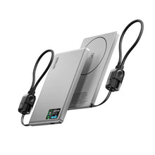 GALIO deluxe SLIM LINE ULTRA 3-in-1 Smart Magnetische Powerbank mit 5.000 mAh - Silber