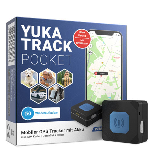 YUKAtrack POCKET GPS Tracker mit Akku-Europaweite Ortung mit Datenflat –  Yukatrack