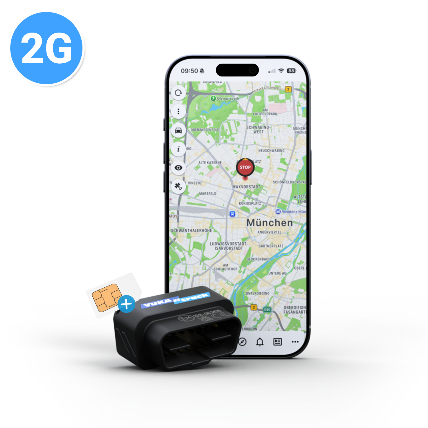 YUKAtrack OBD2 GPS Ortung Europaweit inkl. SIM-Karte und Datenflat für die Nutzung der App