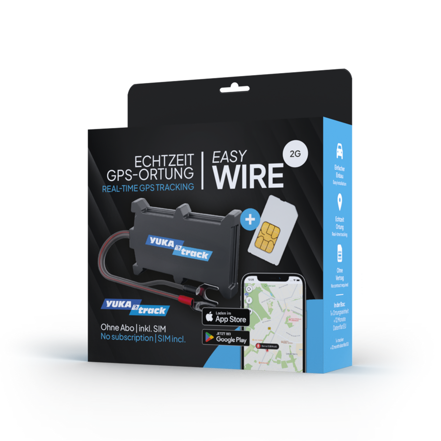 YUKAtrack easyWire GPS Ortung Europaweit inkl. SIM-Karte und Datenflat für die Nutzung der App
