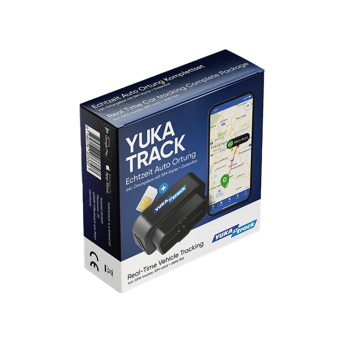 YUKAtrack OBD2 GPS Ortung Europaweit inkl. SIM-Karte und Datenflat
